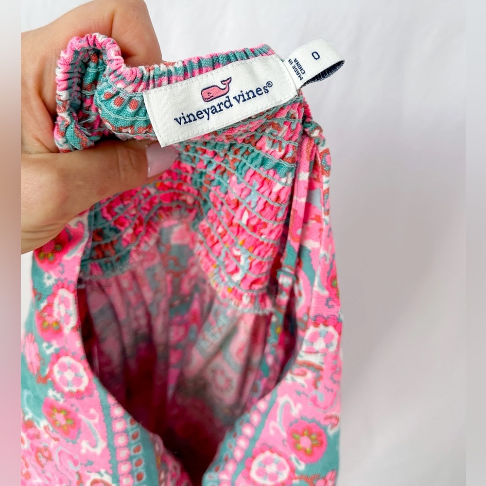 Vineyard Vines Bright Pink Turquoise Maxi Dress in Caribbean Floral size 0 or XS - Picture 2 of 8